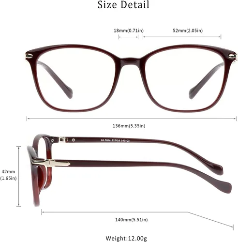 Miniatura 3 de LifeArt Lentes de bloqueo de luz azul, antifatiga ocular, anteojos de lectura para computadora, gafas de TV para hombres y mujeres rojo (04_Nola_Red)
