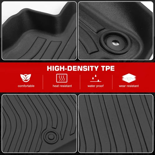 Miniatura 4 de IKON MOTORSPORTS Alfombrillas de suelo de TPE 3D, compatibles con Ford Maverick 2.5L Hybrid 2022-2026, revestimientos antideslizantes impermeables