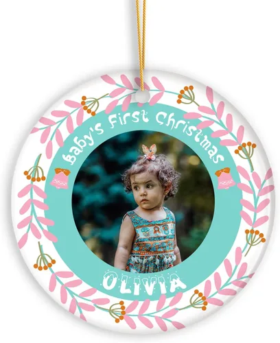 Miniatura 15 de Adornos de Navidad personalizados con foto, adorno de recuerdo personalizado con nombre de bebé, nuevo regalo de bebé, recuerdo de bebé