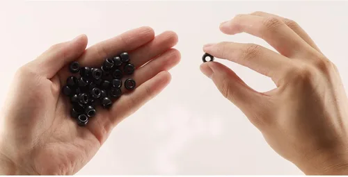 Miniatura 3 de Cuentas de pony negro (1200 cuentas de 0.236 x 0.325 pulgadas), cuentas de poni a granel, cuentas para hacer pulseras, cuentas para trenzas