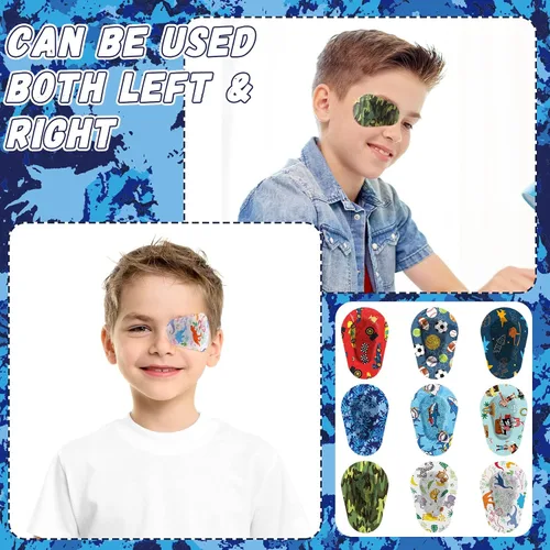Miniatura 6 de Toulite 90 parches adhesivos para los ojos para niños y niños, parche transpirable para ojos de niño, lindos vendajes adhesivos para ambliopía