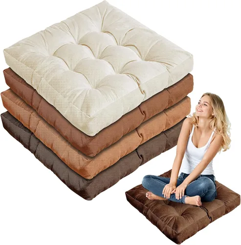 Miniatura 42 de Almohadas de suelo Jerify 22 x 22 Pulgadas Redondas Cuadradas Grandes Almohada de meditación para piso para aula Meditación para adultos Almohada