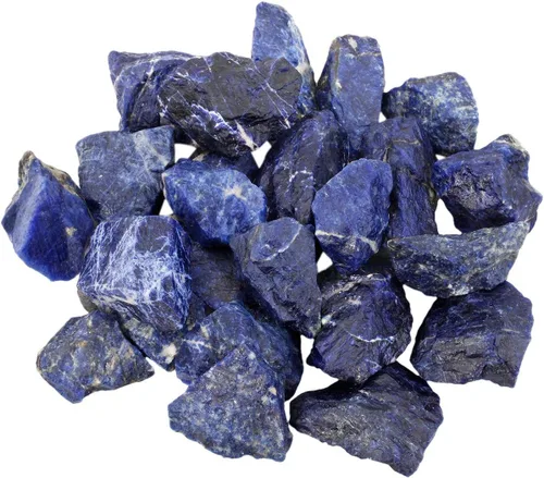 Rockcloud 1 libra de cristales naturales en bruto, piedras ásperas para cabujón, pulido, corte, lapidario, pulido, curación de cristales Reiki, Azul