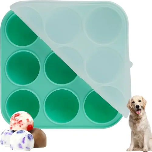 Miniatura 9 de Molde de silicona para perros de 9 cavidades con tapa para marioneta y marioneta masticadora eléctrica, moldes de silicona para perros congelados