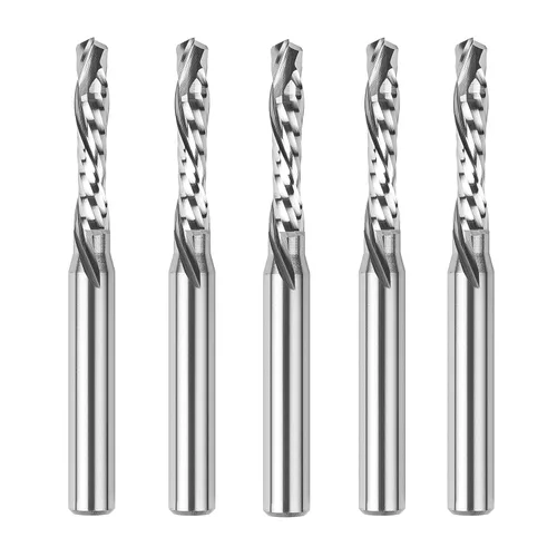 Miniatura 10 de SpeTool 5 brocas de compresión para enrutador de 1/4 de pulgada, diámetro de corte de 1/4 de pulgada, de carburo hacia arriba y hacia abajo, fresas