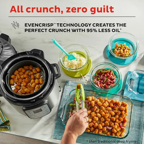 Miniatura 6 de Instant Pot Duo Crisp 11 en 1 - Combo de freidora de aire y olla a presión eléctrica con tapas multicocina que fríe, vaporiza, cocina lenta