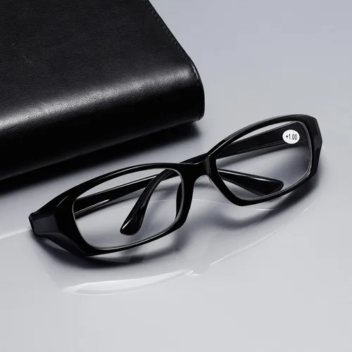 Miniatura 2 de B&Q Paquete de 3 lentes de lectura unisex con marco negro grueso, lentes transparentes para hombres y mujeres