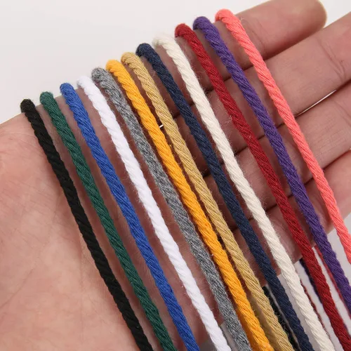 Miniatura 2 de Cuerda de macramé gris, 3 mm x 109 yardas, cuerda de algodón colorida, cuerda de algodón suave para manualidades, cuerda doble para colgar