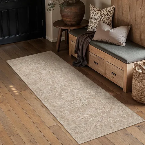 Miniatura 65 de PureCozy - Alfombra de área beige de 8 x 10, lavable, vintage, alfombra para sala de estar, dormitorio, gran alfombra suave retro de pelo bajo