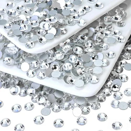Miniatura 56 de 1440 piezas de diamantes de imitación SS20 de cristal de vidrio con parte posterior plana, gemas de cristal redondas de parte posterior plana