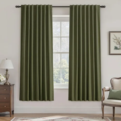 Miniatura 71 de UHITECH Cortinas opacas de 35 pulgadas de largo para sala de estar, 2 paneles, cortina opaca corta para cocina para ventanas pequeñas, cortinas