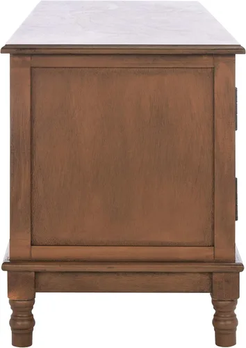 Miniatura 10 de SAFAVIEH Ozark Soporte de TV para pantalla plana de hasta 55 pulgadas, negro, 2 puertas con almacenamiento interior, 2 estantes abiertos, consola