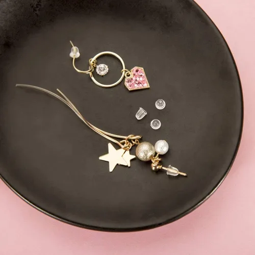 Miniatura 5 de Parte trasera de silicona para aretes, almohadillas suaves y transparentes de seguridad para los oídos, topes de embrague, repuesto para anzuelos