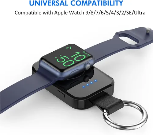 Miniatura 5 de i.VALUX Cargador inalámbrico portátil para Apple Watch Series 11/10/9/8/Ultra/7/6/5/4/3/2/SE, cargador magnético compacto para iWatch de 1000mAh