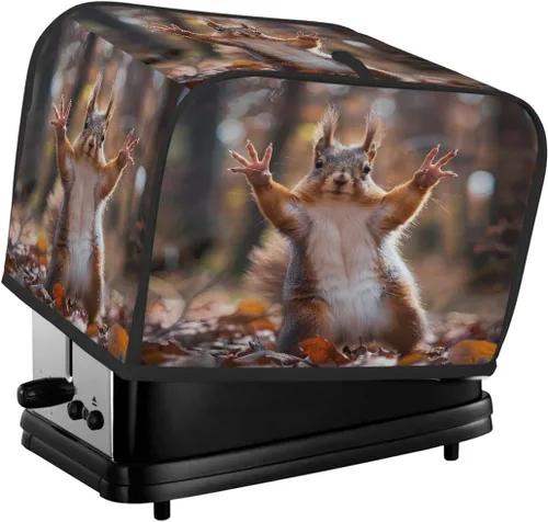 Miniatura 18 de Funda para tostadora de animales de gallo, 2 rebanadas, protección contra el polvo y las huellas dactilares, fundas para pan, fundas lavables