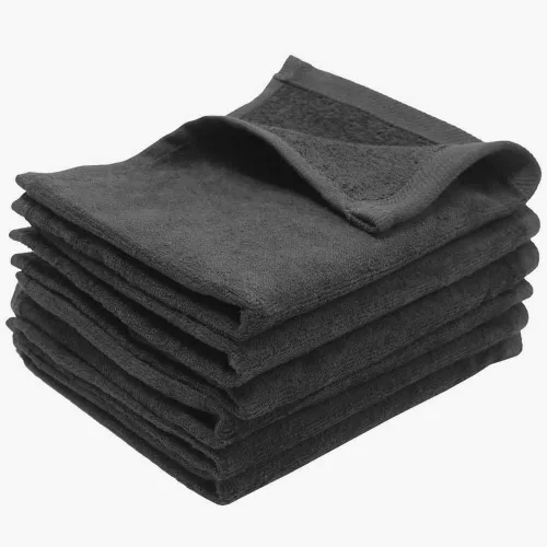 Towel Supercenter Paquete de 12 toallas para los dedos de 11 x 18 pulgadas, 100% algodón, color gris carbón