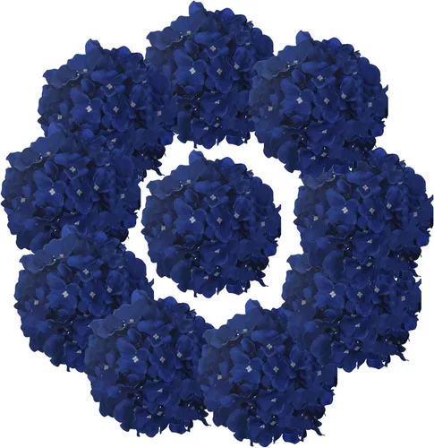 Miniatura 7 de Cabezas de hortensias de seda con tallos de flores artificiales para decoración del hogar, boda, paquete de 10 unidades (rosa melocotón)