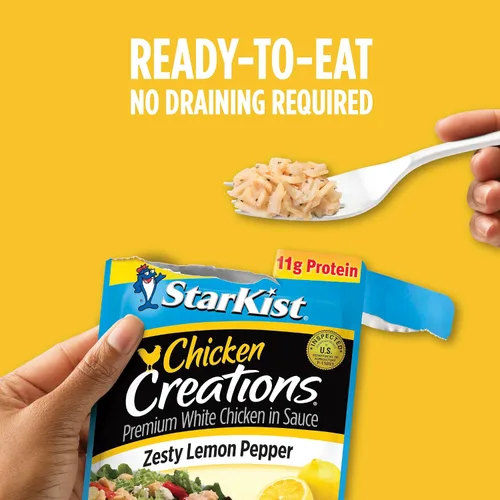 Miniatura 84 de StarKist Chicken Creations BOLD - Bolsa estilo búfalo (5 onzas, 12 unidades) Carne blanca totalmente cocida con alto contenido de proteínas, sin