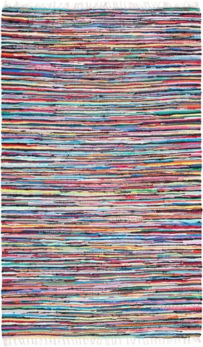Miniatura 16 de SAFAVIEH Rag Rug Collection - Alfombra decorativa de 2 x 3 pies, color gris, hecha a mano, de algodón a rayas, ideal para zonas de alto tráfico