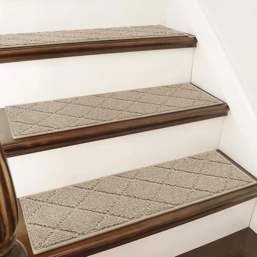 Miniatura 11 de COSY HOMEER - Alfombra antideslizante para esquinas de peldaños interiores, alfombras de escaleras para despegues resistentes al deslizamiento
