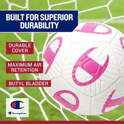 Miniatura 6 de Champion Playmaker Logo Deflated Soccer Ball with Pump, Size 5 Soccer Ball, Durable Panels for Kids, Youth & Adults, Indoor/Outdoor Training Ball