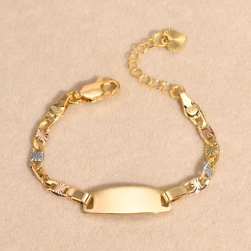 Miniatura 112 de Pulsera de barra para bebé: chapado en oro de 18 quilates, pulsera con placa de identificación personalizada para niños pequeños de mamá, nombre