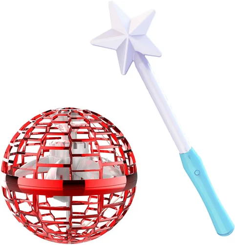 Miniatura 12 de Bola mágica de orbe volador con luces, mini dron operado a mano OVNI, juguete galáctico Fidget Spinner Boomerang Hover, regalo de cumpleaños