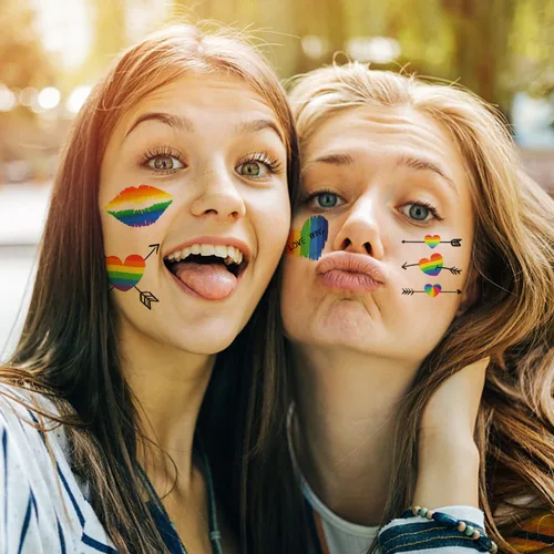 Miniatura 6 de CCINEE 40 hojas de tatuajes de orgullo arco iris, tatuajes de orgullo gay, impermeables, tatuajes temporales LGBT, calcomanías de tatuaje de arco