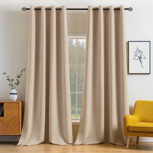 Miniatura 12 de MIULEE Cortinas opacas para dormitorio o sala de estar, juego de 2 paneles de cortina para ventana con aislamiento térmico y bloqueo de luz
