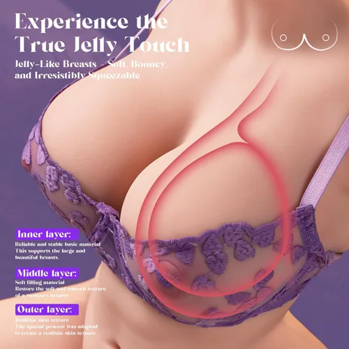Miniatura 3 de Sexpower Muñeca sexual femenina realista de tamaño real de 30 libras, juguetes para adultos para hombres con enormes pechos de gelatina súper suaves