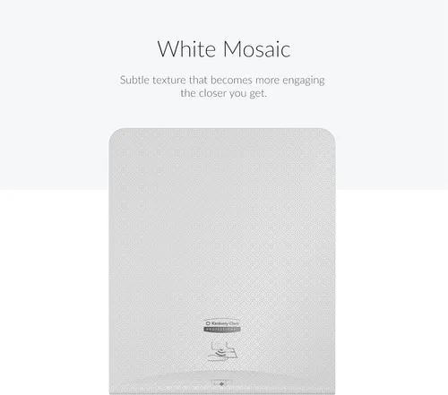 Miniatura 2 de Kimberly-Clark Professional ICON - Placa frontal (58770), diseño de mosaico blanco, para dispensadores automáticos de toallas de rollo duro