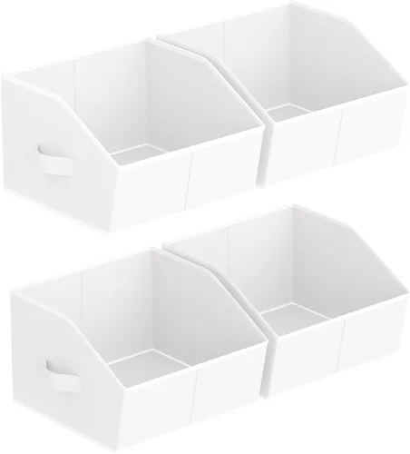 Miniatura 56 de Homsorout Organizador trapezoidal para armario, cestas grandes para organizar, caja de almacenamiento de tela para estantes, cubos de almacenamiento