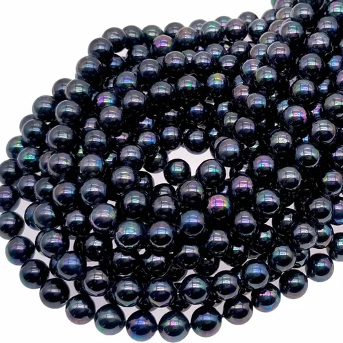 Miniatura 26 de Cuentas redondas naturales de aguamarina púrpura de 0.394 in materiales de bricolaje pulsera, collar, aretes, fabricación de cuentas de ágata