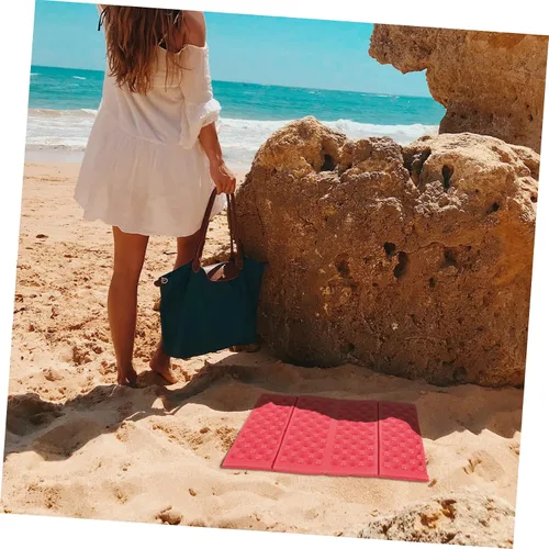 Miniatura 6 de INOOMP Cojín de asiento de camping impermeable para picnic, tapete de espuma gruesa XPE, color rojo, portátil, para acampar al aire libre, plegable