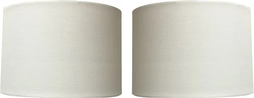 Miniatura 23 de Royal Designs, Inc. HB-641UT-9BG Pantalla de lámpara de tambor poco profundo con tapiz, Uno Fitter, 8 x 9 x 7, beige