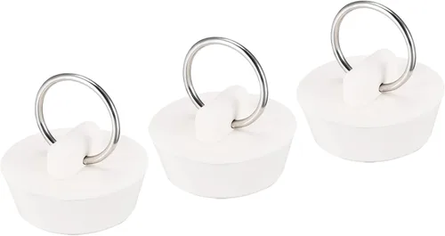 Miniatura 7 de uxcell Tapón de goma para fregadero, tapón de drenaje blanco para drenaje de 1 a 1-1/16 pulgadas con anillo para colgar para tina, cocina y baño, 3
