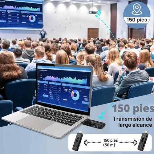 Miniatura 3 de Beyn - Transmisor y receptor inalámbrico HD, pantalla LED mejorada 2026, decodificación 4K y salida de 1080P, extensor inalámbrico HD Plug and Play