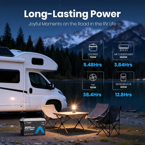 Miniatura 8 de Batería de litio LiFePO4 autocalentable de 12.8 V 300 Ah con monitoreo de aplicación, BMS integrado de 200 A, batería de energía recargable de 3840