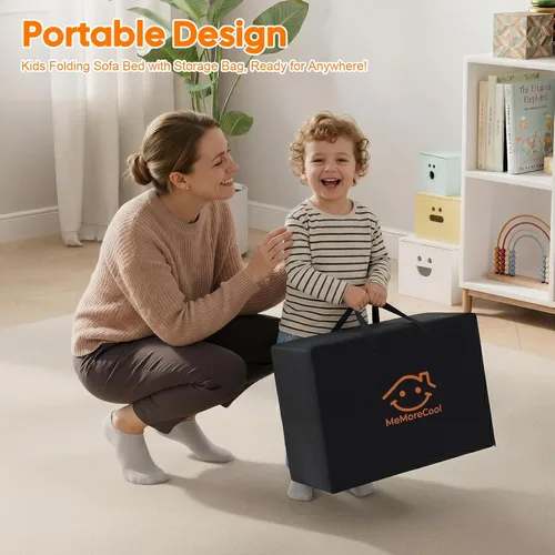 Miniatura 2 de MeMoreCool Colchón plegable de suelo para niños, tapete triple con estrella brillante, colchón plegable para niños, futón portátil, 57 x 22 Gris