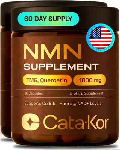Suplemento Cata-Kor NMN 1000mg – Suplemento NAD 4-en-1 con Quercetina | TMG | Resveratrol – Alternativa NMNH – Respalda la Energía Celular y los