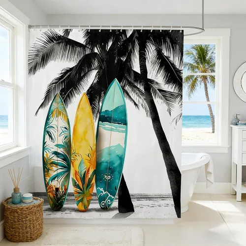 Miniatura 14 de Castle Fairy Cortinas de ducha impermeables 3D de sirena de ensueño, tela de paisaje, cortina de ducha de baño, diseño de mar, miau, pájaros