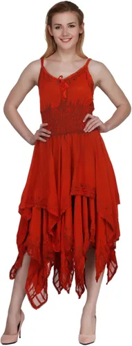 Miniatura 4 de Wevez Vestido bordado con tirantes delgados para mujer