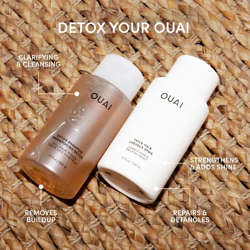 Miniatura 2 de OUAI Paquete de champú desintoxicante y acondicionador para cabello grueso, champú clarificador para acumulación, suciedad, aceite, producto y agua