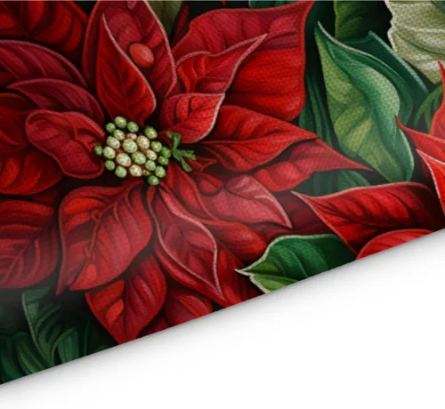 Miniatura 3 de Juego de 4 manteles individuales con diseño de flor de pascua de Navidad, lavables, impermeables, para decoración de mesa de comedor, 18 x 12