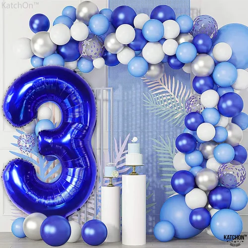 Miniatura 696 de KatchOn, Globo grande azul número 2 de 40 pulgadas Decoraciones de cumpleaños de Baby Shark para niño de 2 años Globo azul número 2 Globo