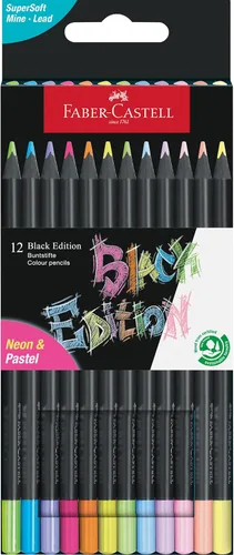 Miniatura 16 de Faber-Castell Edición Negra Lápices de Colores para Tonos de Piel: 12 Unidades, Madera Negra y Mina Super Suave, Juego de Lápices