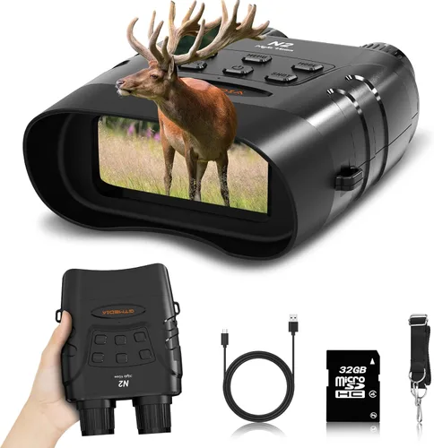 Gafas de visión nocturna 4K, prismáticos de visión nocturna infrarroja para adultos, binoculares de pantalla grande HD pueden guardar fotos y videos