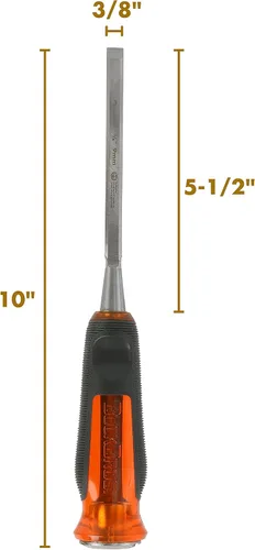 Miniatura 2 de Buck Bros. 74812 Cincel de madera de 3/8 pulgadas, herramientas de tallado de madera de espiga completa, herramientas de carpintería, trabajos