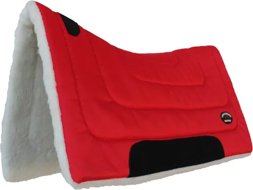 Miniatura 9 de CHALLENGER Horse & Pony Saddle PAD Western Riding Trail Cordura Top Fur Bottom Full 39143 Azul Real