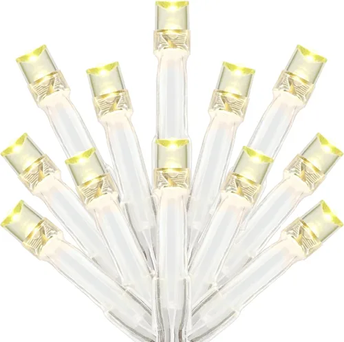 Miniatura 6 de Cadena de 300 luces LED de Navidad de color blanco cálido, 30.5 metros de luces LED de gran angular de 5mm con adaptador de 8 modelos (cable negro)